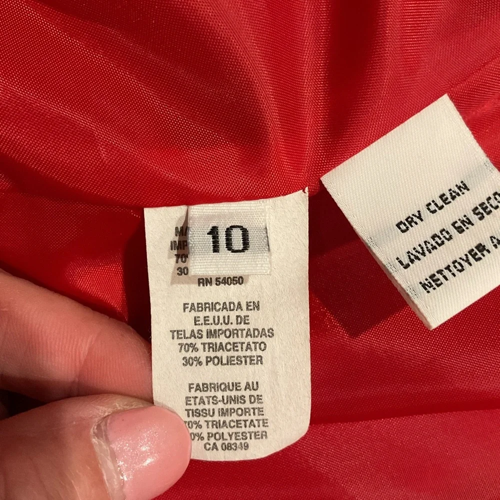 Christian Dior Vintage Red Dress Suit Jacket Blazer Y2K Work Party sz 10